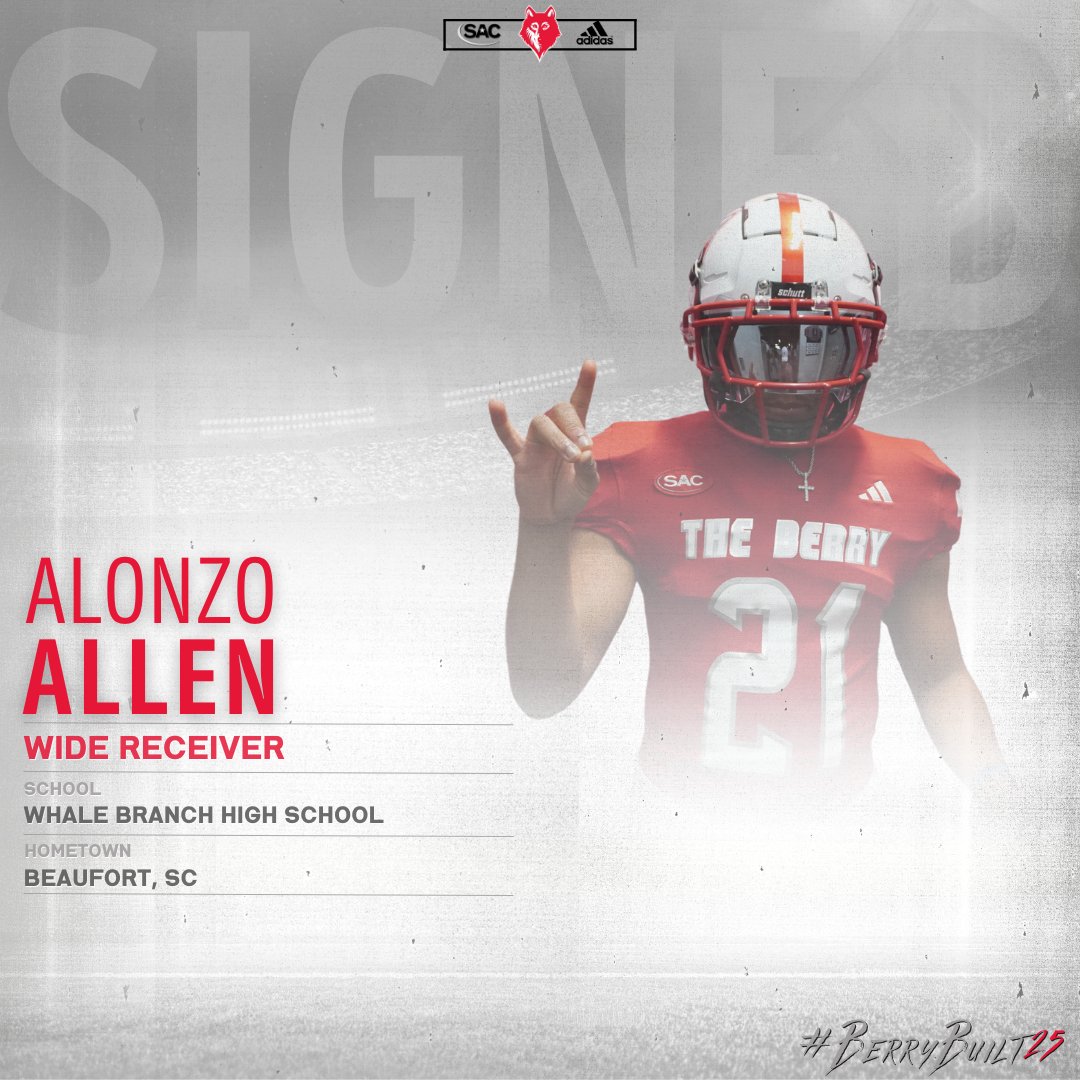 Newberry College Football (@newberry_fb) on Twitter photo ðºð°ð®ðµð¬ð«. ðºð¬ðšð³ð¬ð«. ð«ð¬ð³ð°ðœð¬ð¹ð¬ð«.âïž
<a href="/AlonzoTAllen24/">Alonzo (Zo) Allen</a> is officially part of the packâŒïž
#BerryBuilt25 | #WeAreOneðº ðºð°ð®ðµð¬ð«. ðºð¬ðšð³ð¬ð«. ð«ð¬ð³ð°ðœð¬ð¹ð¬ð«.âïž
<a href="/AlonzoTAllen24/">Alonzo (Zo) Allen</a> is officially part of the packâŒïž
#BerryBuilt25 | #WeAreOneðº