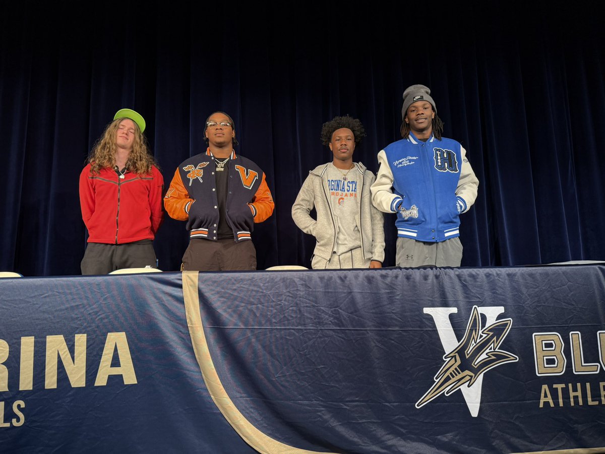 AthleticsVarina's tweet photo. Congrats to all the student-athletes across the country the signed their NLI's to continue at the next level. Especially to our kids!
@JC_Clement40 - @cnu_football
@WDarius44 - @VSUsports
@MylesAnderson_2 - @VSUsports
@teejayyulit4 - @hupirates_fb

@VarinaFootball #BuiltOn5 https://t.co/trieu0Dg5l