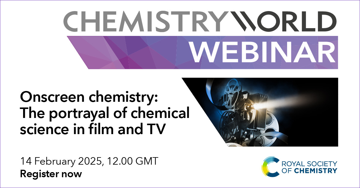 Chemistry World (@chemistryworld) on Twitter photo From Transylvania and Chernobyl to colourful glassware and meth makers, explore the fascinating world of the big and small screen through a chemist’s eye as cinema and television are passed under the microscope by <a href="/DrJohnODonoghue/">John O'Donoghue</a> in our free webinar!
attendee.gotowebinar.com/register/92206… From Transylvania and Chernobyl to colourful glassware and meth makers, explore the fascinating world of the big and small screen through a chemist’s eye as cinema and television are passed under the microscope by <a href="/DrJohnODonoghue/">John O'Donoghue</a> in our free webinar!
attendee.gotowebinar.com/register/92206…