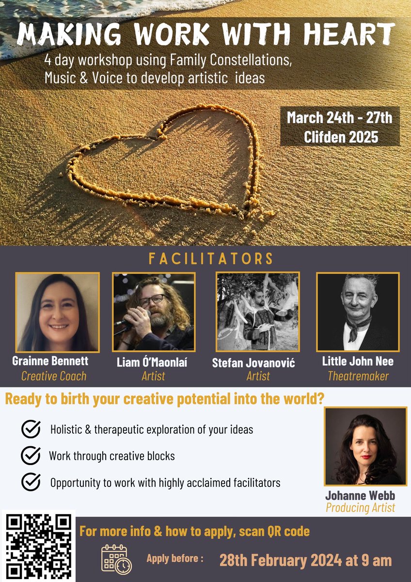 Really looking for to co-facilitating this workshop in Clifden with an amazing group of artists.