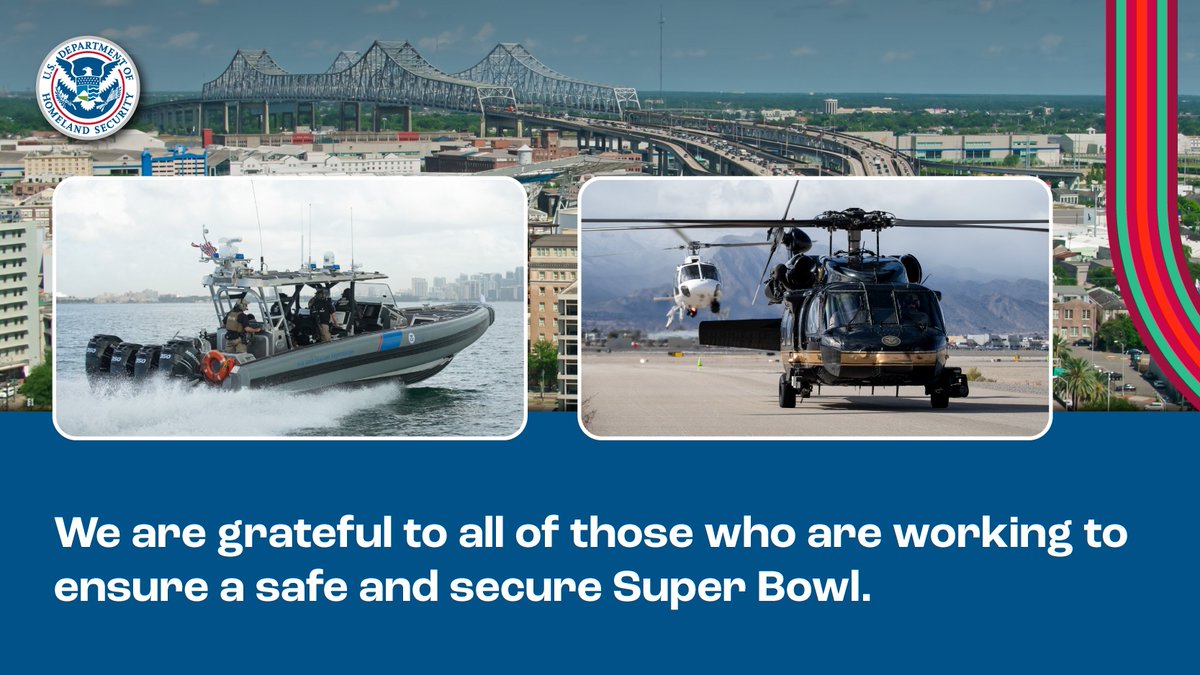 Did you know DHS plays a critical role in securing major events like the Super Bowl?  Together, we ensure a strong security presence, so you can safely enjoy America’s big game.