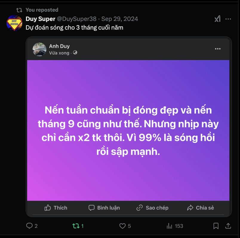 DuySuper38's tweet photo. Đây là những nhận định về thị trường 2024 2025 của Duy. Anh em có thể xem lại nhé, chuẩn không cần chỉnh.  Giờ nếu bài đăng này được 50 người thả tim trên X Duy sẽ viết 1 phân tích về thị trường cho anh em. Chia sẻ BTC sẽ về đâu để anh em bắt đáy. https://t.co/lER8yJNLdT