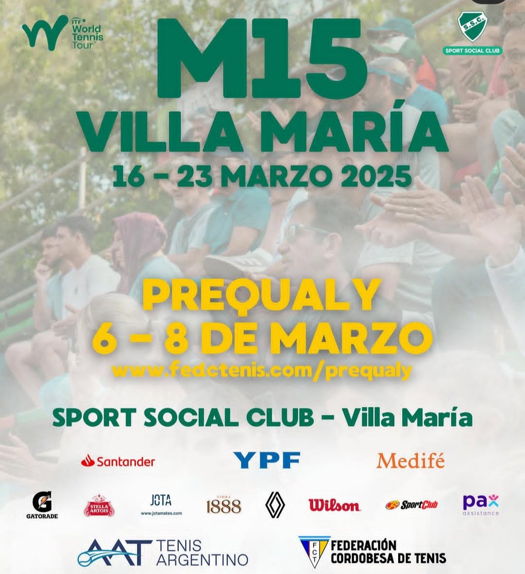 Presentado en sociedad el M15 <a href="/AATenis/">Asociación Argentina de Tenis</a> Villa María en el Sport, claro 
Será el 3er torneo ITF masculino del año. Empieza con el M25 de Yerba Buena, luego un M15 en zona norte para luego si llegar a Córdoba.
<a href="/munivillamaria/">Municipalidad Villa María</a> 
<a href="/accastelloedu/">Eduardo Accastello</a> 
<a href="/FedCbesadeTenis/">F.C.T.</a> 
<a href="/juanluisperez64/">Juan Luis Perez</a>
