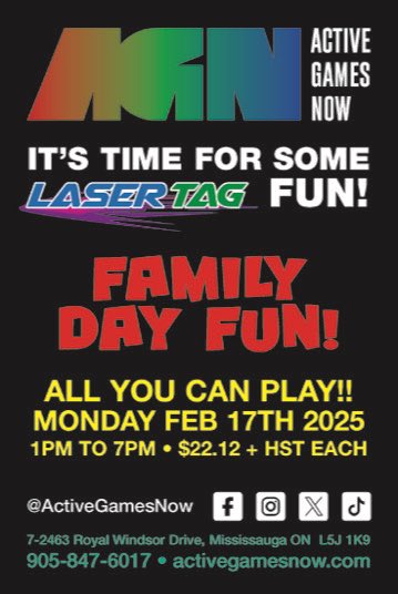 Two laser tag specials you do not want to miss! ActiveGamesNow.com 

#lasertag #familyfun #thingstodo #valentinesday #mississauga #oakville #activegamesnow