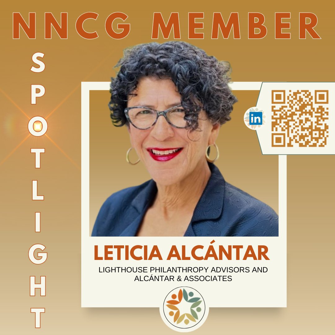 We’re shining a spotlight on NNCG member Leticia Alcántar! 💡

Leticia is an experienced senior consultant and philanthropic professional committed to social justice and racial equity.

Learn more about Leticia when you connect with her on LinkedIn!

🌐linkedin.com/in/leticiaalc%…