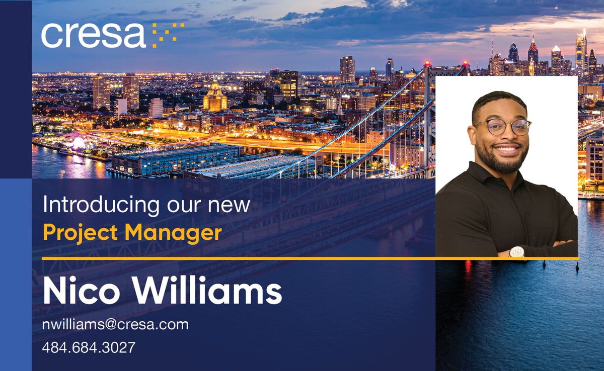 Please join us in welcoming Nico to Cresa’s Philadelphia Project Management team! Nico is a results-driven project manager with expertise in transportation, transit, infrastructure, operations, safety, data analytics, finance, and more. Welcome to the team!
