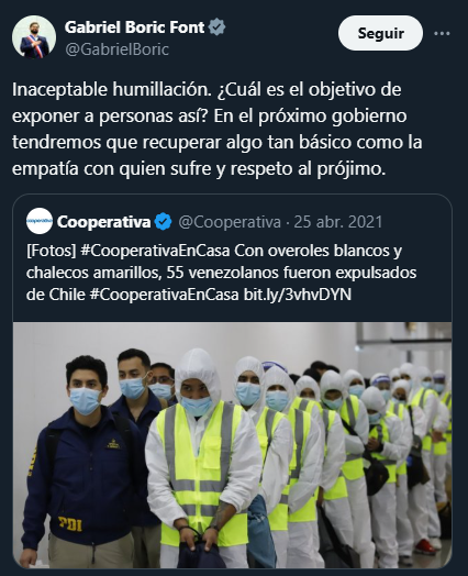 Pedrovalen10v's tweet photo. Sebastián Piñera intento sacar al tren de Aragua. Gabriel Boric indignado pidió empatía. 
#Monsalve #TenienteOjeda #Venecos #EnVenezuela #24HorasTuMañana #Moreira #Digamos #Bachelet #chadwick https://t.co/4xfDqxTms6