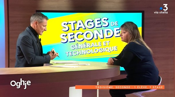 Ce midi, dans l'émission Oghje sur <a href="/FTViaStella/">France 3 Corse</a>, <a href="/LombardoValrie1/">Lombardo Valérie</a> DRAIO de l'<a href="/accorse/">Académie de Corse</a> est venue parler de la plateforme "1 élève, un stage" ! 
<a href="/education_gouv/">Ministère Éducation nationale</a> 
france3-regions.francetvinfo.fr/corse 
1eleve1stage.education.gouv.fr