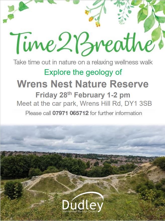 We're heading to Wrens Nest National Nature Reserve for our February Time 2 Breathe walk. Hopefully the weather will be kind to us so we can explore the fascinating geology the site has to offer. We hope to see you there 💚