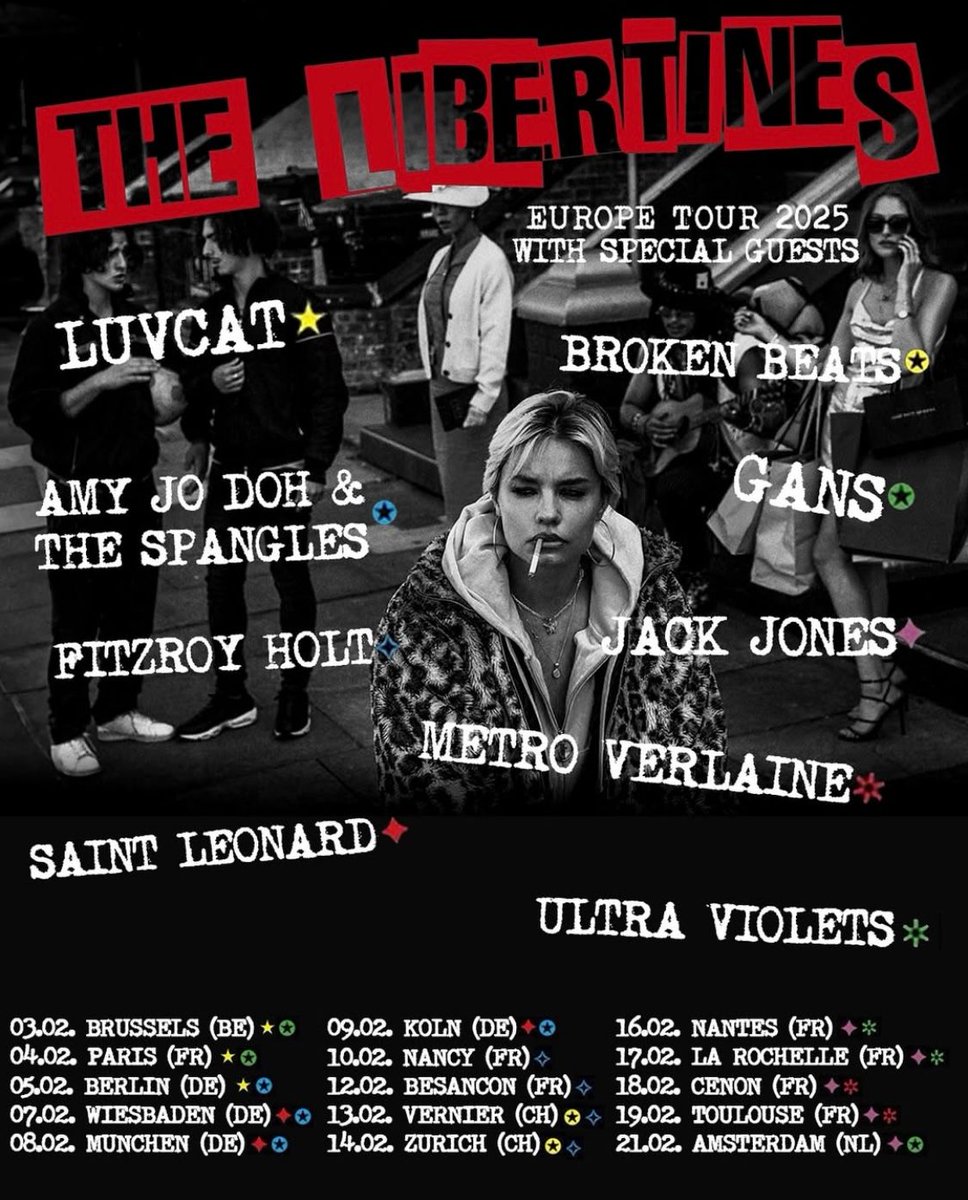 Huge shoutout to the incredible <a href="/THESAINTLEONARD/">SAINT LEONARD</a> who's joining <a href="/libertines/">Libertines</a> for the German leg of their EU Tour! The first show kicked off in Berlin last night, and it was nothing short of amazing. 🎸✨ #OnTour #StLeonard #TheLibertines #SupportAct #LiveMusic