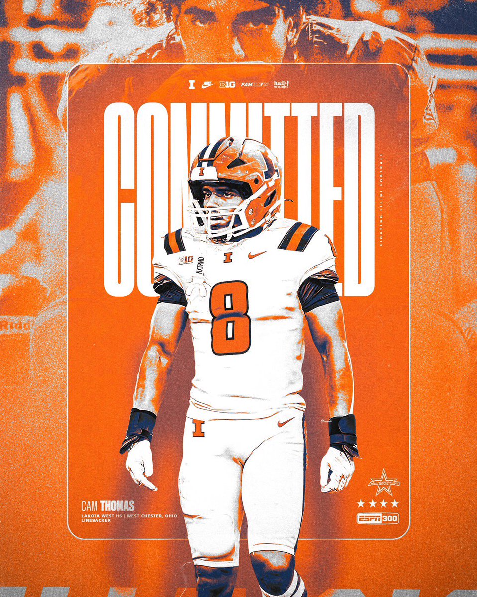 Cam Thomas (@camthomas2026_3) on Twitter photo 🍊COMMITTED🍊
Here to leave a #FightingIllini Legacy 🏡
#B1GFootball
<a href="/IlliniFootball/">Illinois Football</a> #FamILLY
<a href="/LakotaWestFB/">Lakota West Football</a> 🔥🦅 🍊COMMITTED🍊
Here to leave a #FightingIllini Legacy 🏡
#B1GFootball
<a href="/IlliniFootball/">Illinois Football</a> #FamILLY
<a href="/LakotaWestFB/">Lakota West Football</a> 🔥🦅