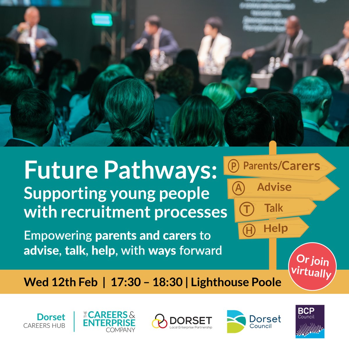 👮🏽‍♀️👷🏽👩🏽‍🍳 Future Pathways provides careers support for parents / carers and young people.
FREE event on Wednesday 12 February. 5.30pm to 6.30pm at Lighthouse, Poole BH15 1UG.
Come along in person or join virtually:
Book your place here 👉🏽 bit.ly/FuturePathways…
#FamilyInformation
