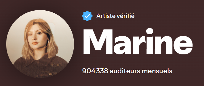 marine vient de dépasser les 900k auditeurs mensuels en ayant seulement une seule chanson de sortie???? hello??? cette star 🌟 #StarAcademy #marine