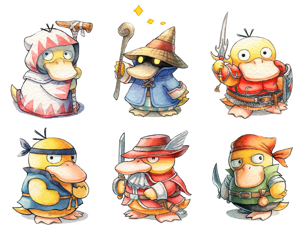 OliverHamlin's tweet image. I had so much fun painting these lil guys and I would love to do more job classes from the Final Fantasy series. I hope you had fun following my little journey. Which Psyduck was your favorite?