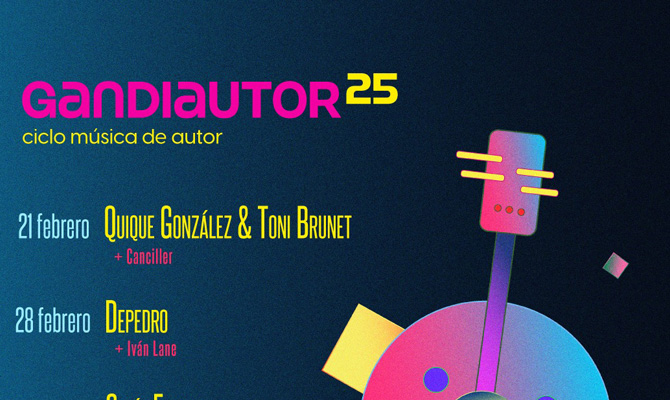 La música de autor regresa a #Gandia con artistas y talentos emergentes. tinyurl.com/57ww6rbf El ciclo Gandiautor se desarrollará en Fomento de AIC entre febrero y abril. -