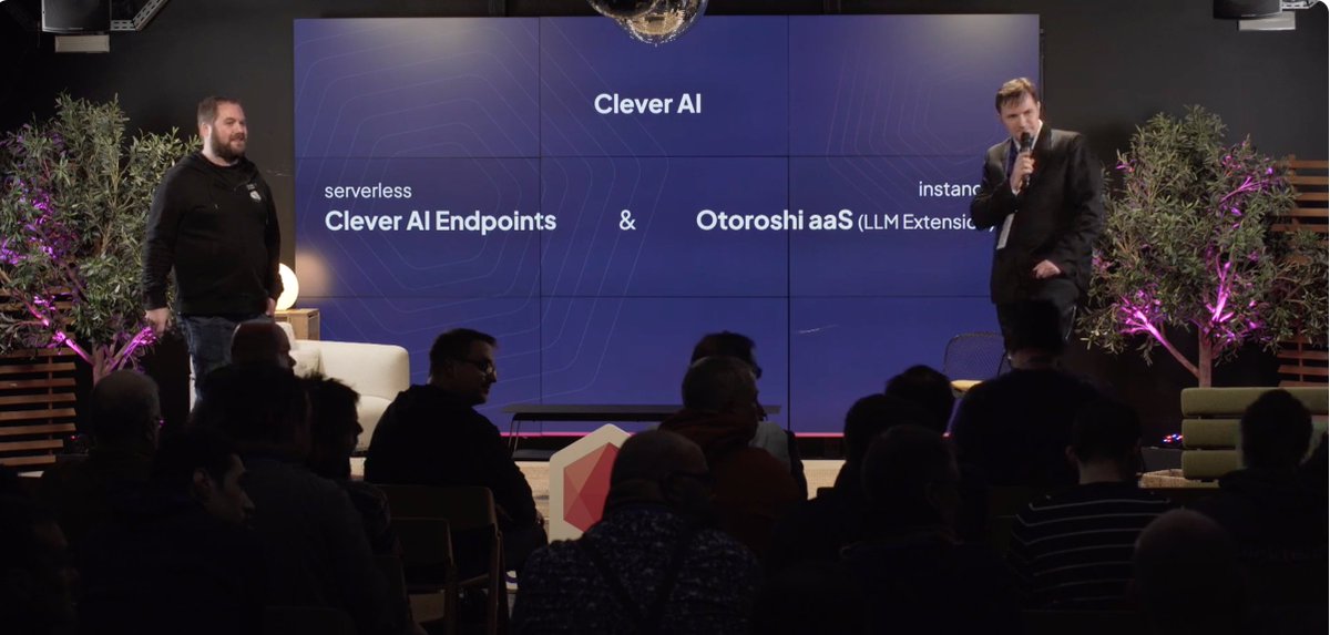 🔴 DIRECT - Découverte de Clever AI

Clever AI est disponible dans deux offres :

- Serverless via les Clever AI endpoints

- Instance déployée d'Otoroshi (Otoroshi With LLM)

clever-cloud.com/developers/doc…
