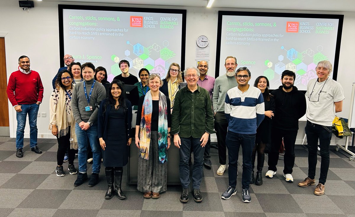Brett Centre for Entrepreneurship (@livuniventrep) on Twitter photo The <a href="/LivUnivEntrep/">Brett Centre for Entrepreneurship</a> was delighted to welcome Prof Laura J. Spence, King's College London for its latest seminar. Laura gave a stimulating presentation on the challenges of designing and engaging carbon reduction policies for small and medium sized enterprises (SMEs). The <a href="/LivUnivEntrep/">Brett Centre for Entrepreneurship</a> was delighted to welcome Prof Laura J. Spence, King's College London for its latest seminar. Laura gave a stimulating presentation on the challenges of designing and engaging carbon reduction policies for small and medium sized enterprises (SMEs).