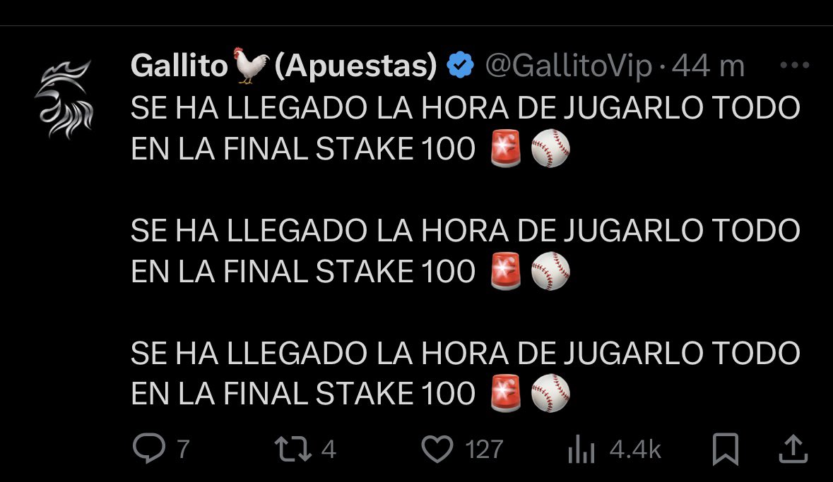 PicksAnonymous_'s tweet photo. ¿VAN A QUERER EL  STAKE100 de GALLITO VIP? 🔥✅

HEMOS GANADO TODOS. 🤑

50 REPOST 🔁 A ESTA PUBLICACIÓN Y ES TODO SUYO, GRATIS. 

Si cumplen la meta lo soltaré por el canal que tengo anclado en mi biografía. https://t.co/s7NBNxkQ9Y