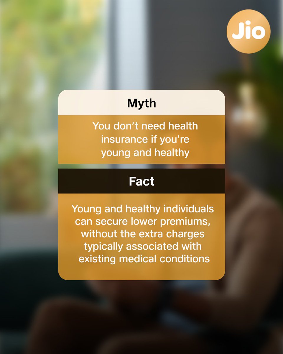 jioinsure1's tweet photo. Think health insurance isn’t for you? Think again! It’s essential for everyone, regardless of age or health. https://t.co/QgGfoGKAZZ