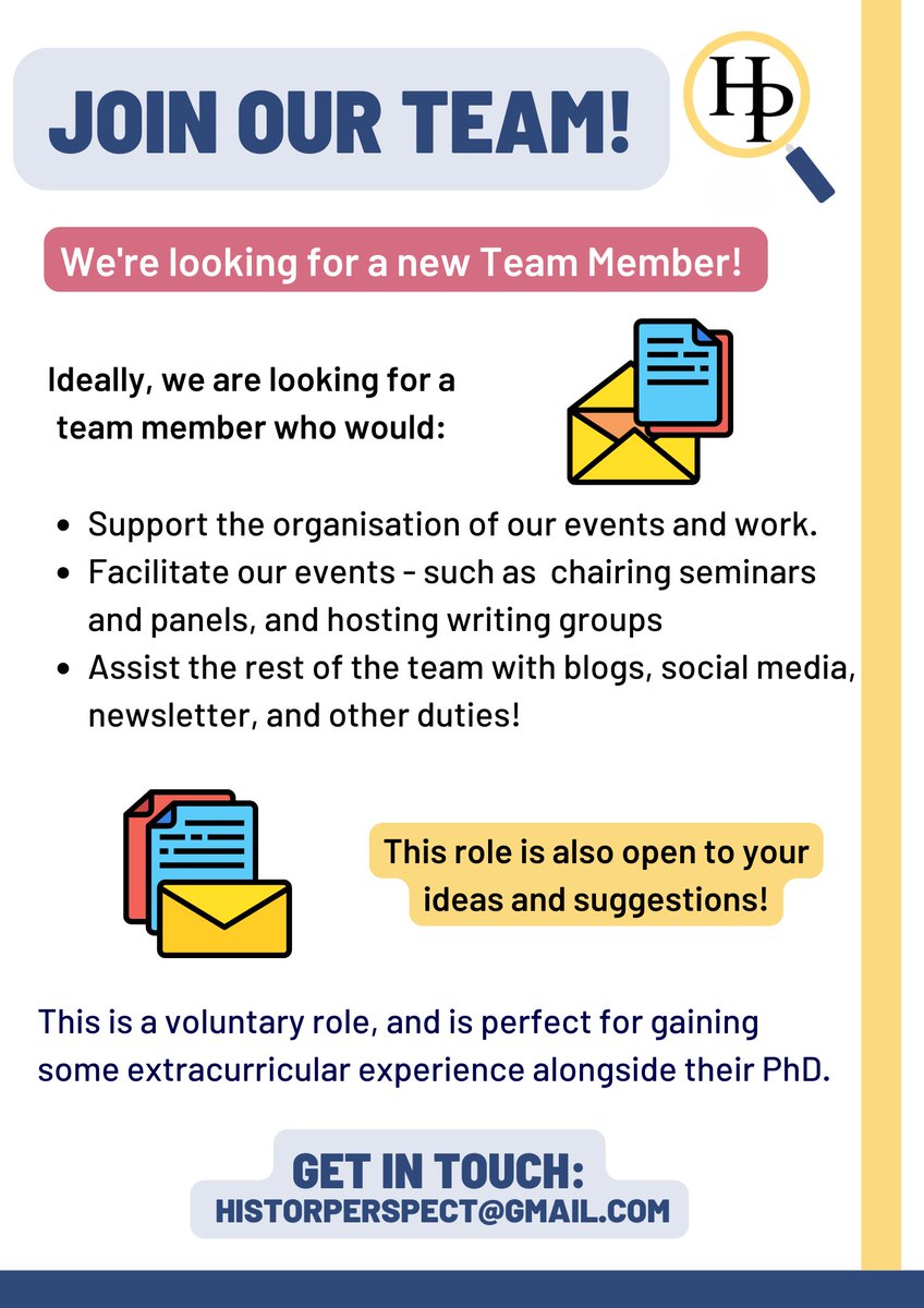 💻Join our team! 📢 
Fancy a volunteer role alongside your PhD? Want to help organise and advertise seminars? 

Interested in meeting PGRs around the country and internationally?

Get in touch to learn more and apply! #phd #phdopportunity