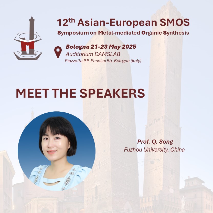 SMOS Conference (@12smosbologna) on Twitter photo 🎙️ Meet the #speakers of the 12th Asian-European Symposium on Metal-mediated Organic Synthesis #SMOS12 in #Bologna.
We present Prof. Q. Song from the Fuzhou University, China
🌐smos-12.org
<a href="/ChemEurope/">Chemistry Europe</a>
<a href="/ACES_Journals/">Asian Chemical Editorial Society (ACES)</a>
<a href="/EuChemS/">EuChemS</a>
<a href="/SCIorganica/">SCI Chimica Organica</a> 🎙️ Meet the #speakers of the 12th Asian-European Symposium on Metal-mediated Organic Synthesis #SMOS12 in #Bologna.
We present Prof. Q. Song from the Fuzhou University, China
🌐smos-12.org
<a href="/ChemEurope/">Chemistry Europe</a>
<a href="/ACES_Journals/">Asian Chemical Editorial Society (ACES)</a>
<a href="/EuChemS/">EuChemS</a>
<a href="/SCIorganica/">SCI Chimica Organica</a>