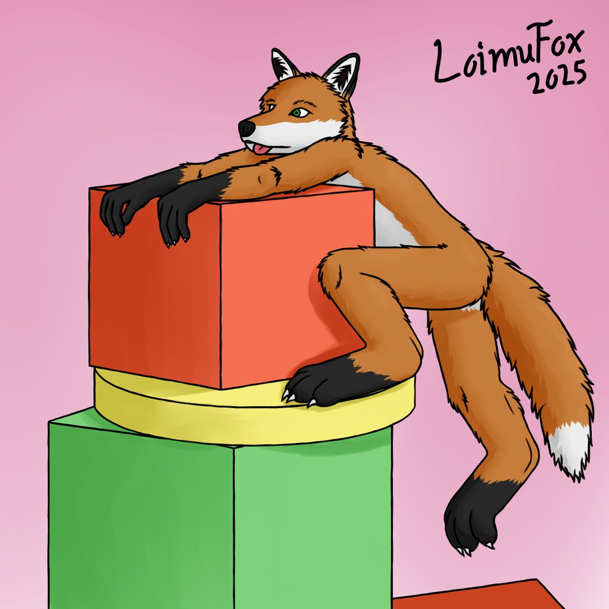 LoimuFox's tweet photo. Just a fops climbing some colourful cubes. Been spending a lot of my time on non-art projects so feels good to finish something! #furryart #furry https://t.co/wokiKNVd8V