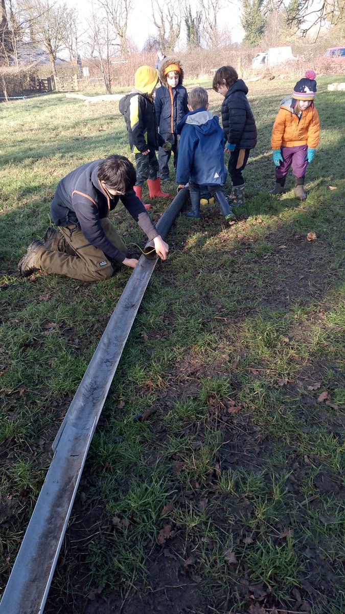 IVSchool's tweet image. Marble runs and obstacle courses for Avon at a chilly Forest School 😁