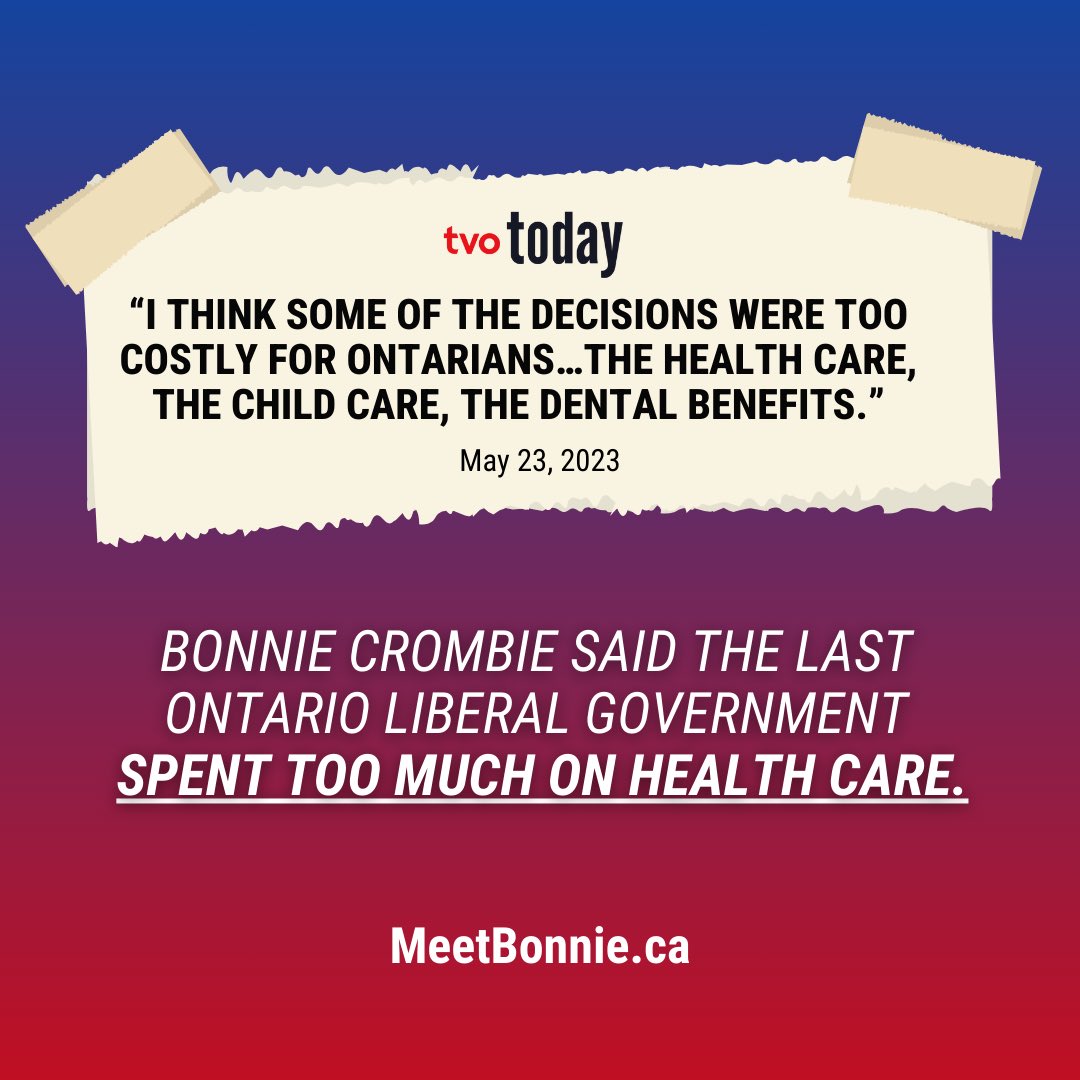 Bonnie thinks we spend too much on health care.
 
She can't be trusted to clean up Ford's health care mess.