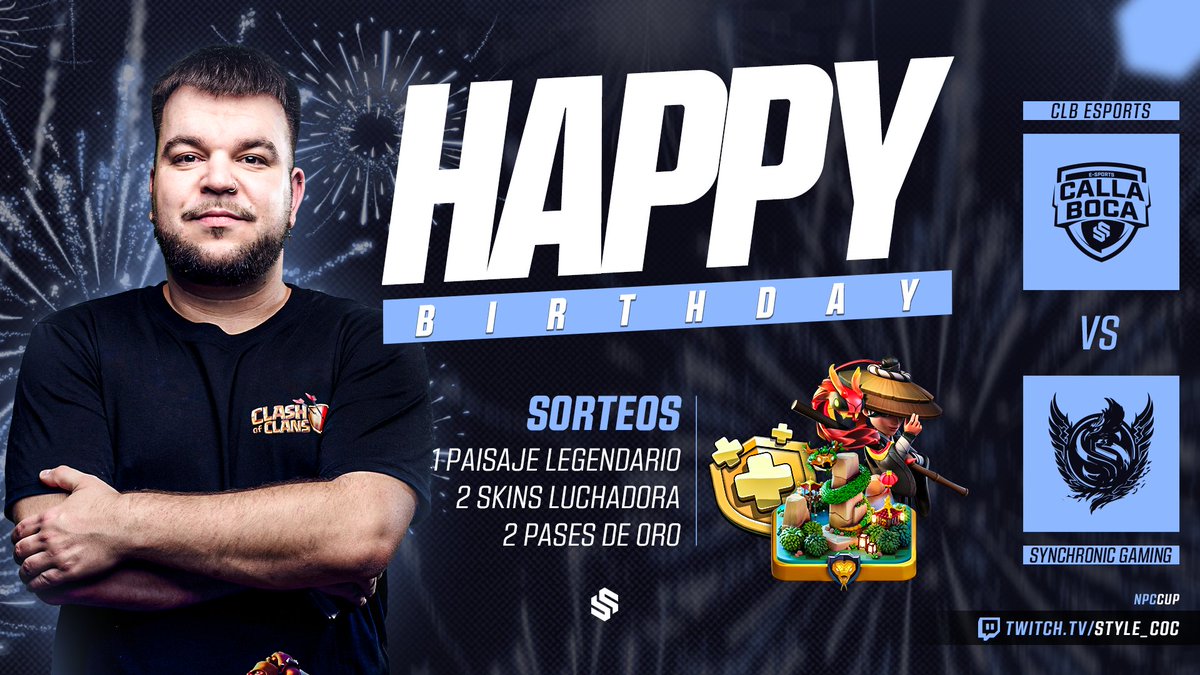 Style_coc's tweet photo. 🟣 LIVEEEEEEEE!

Stream Especial Cumpleaños! 🥳

🏆 NPC Cup - Ronda 2 Winner Bracket

✅ CLB Esports 🆚 Synchronic

🎁 Sorteo de 1 Paisaje Legendario, 2 Skins de la Luchadora y Pases de Oro

📺 https://t.co/1tsBS7OeVq https://t.co/1HndOiEJ57