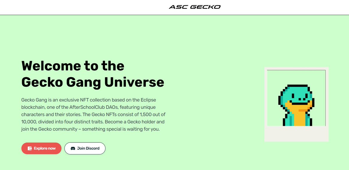 🚀Coming soon announcement🚀

"Gecko Gang Website Will Be Launching Soon"

 ✅Here's what it includes
 1⃣ gecko gang instruction
 2⃣ the floor price of each gang
 3⃣ rank of the floor prices of each gang
 4⃣ holder count graph
 5⃣ social accounts of each gang
 6⃣ gecko nft trait