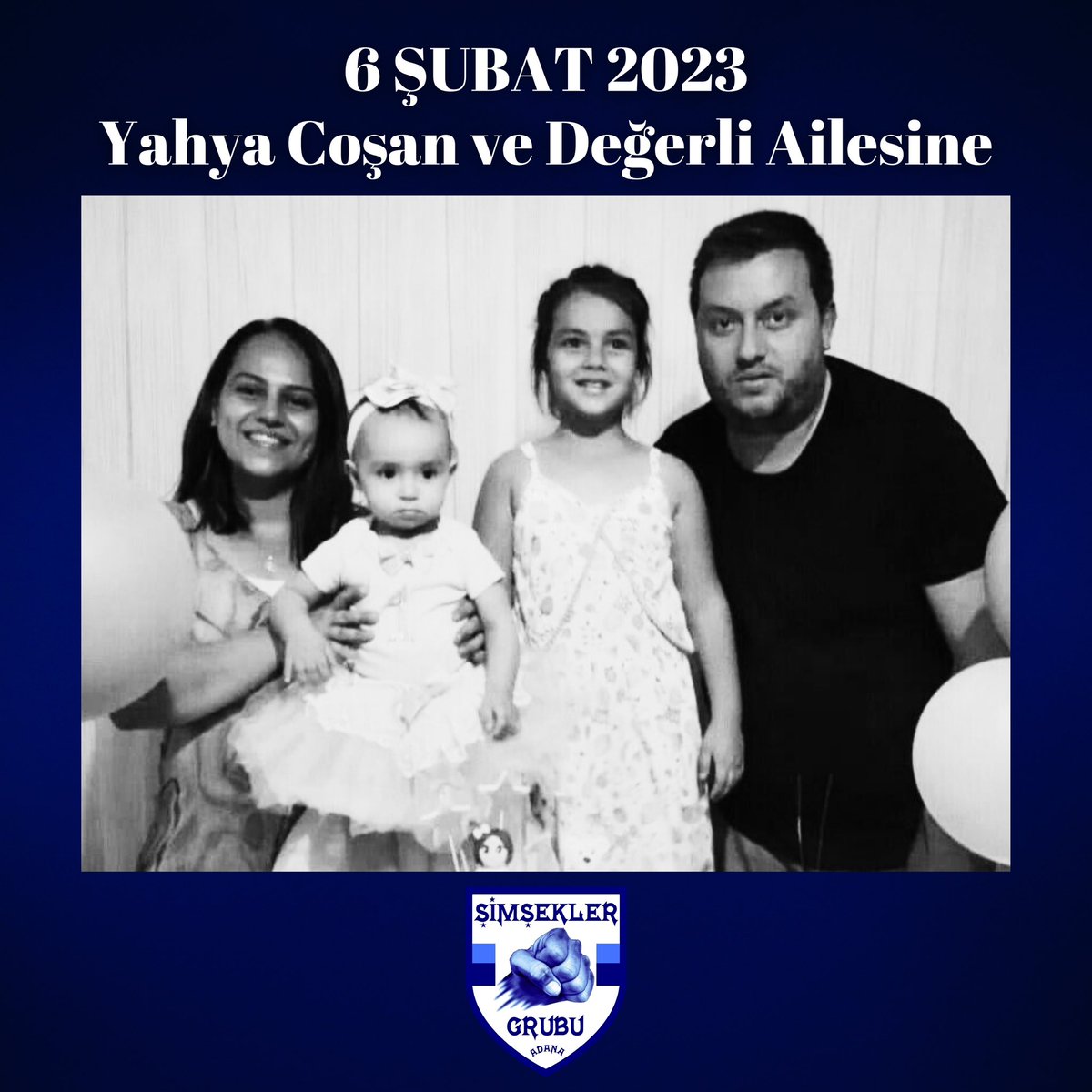 adstaraftarder's tweet photo. BAZI ACILAR ZAMANLA GEÇMEZ... 

6 Şubat depremlerinde kaybettiğimiz onbinlerce can gibi YAHYA COŞAN ve Ailesinin de acısı geçmeyecek. Bekir Çınar gibi, Yastık Dayı gibi her zaman yüreklerde varolacaksınız. 

Saygı ve Rahmetle.
#6şubat2023 | #ŞimşeklerGrubu https://t.co/2LSyHdPSTo