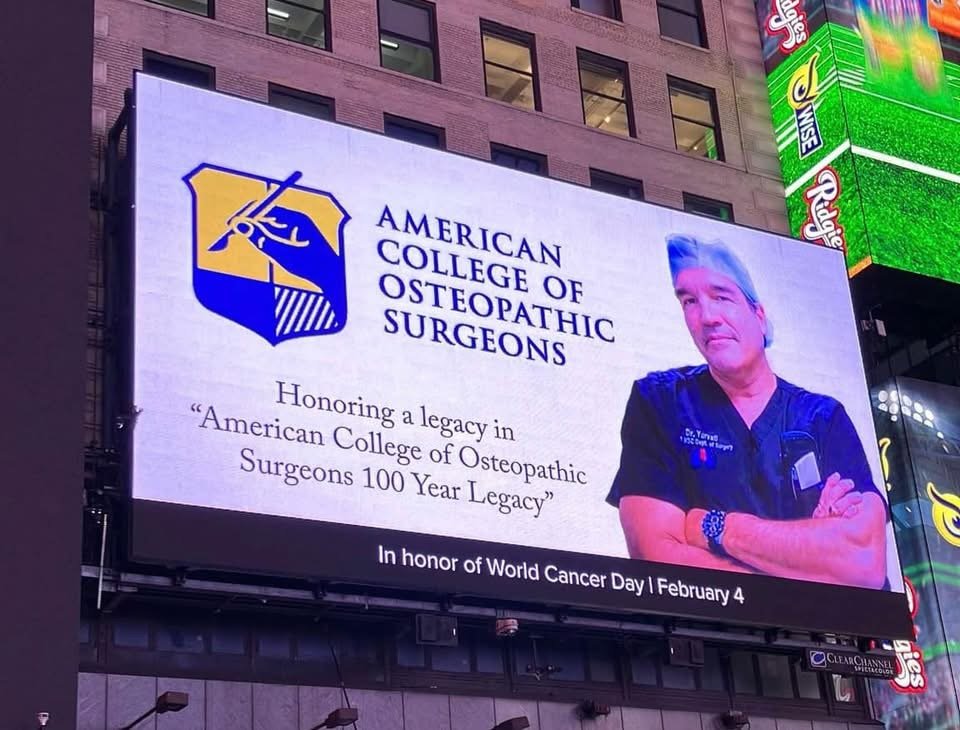 Look who's back in NYC: Dr. Albert Olivencia-Yurvati, cardiothoracic surgeon, award winner, distinguished TCOM alum, recent honorary degree recipient (the University of Strathclyde in Scotland) …and cancer survivor. We agree he deserves a billboard! #TimesSquare #WorldCancerDay