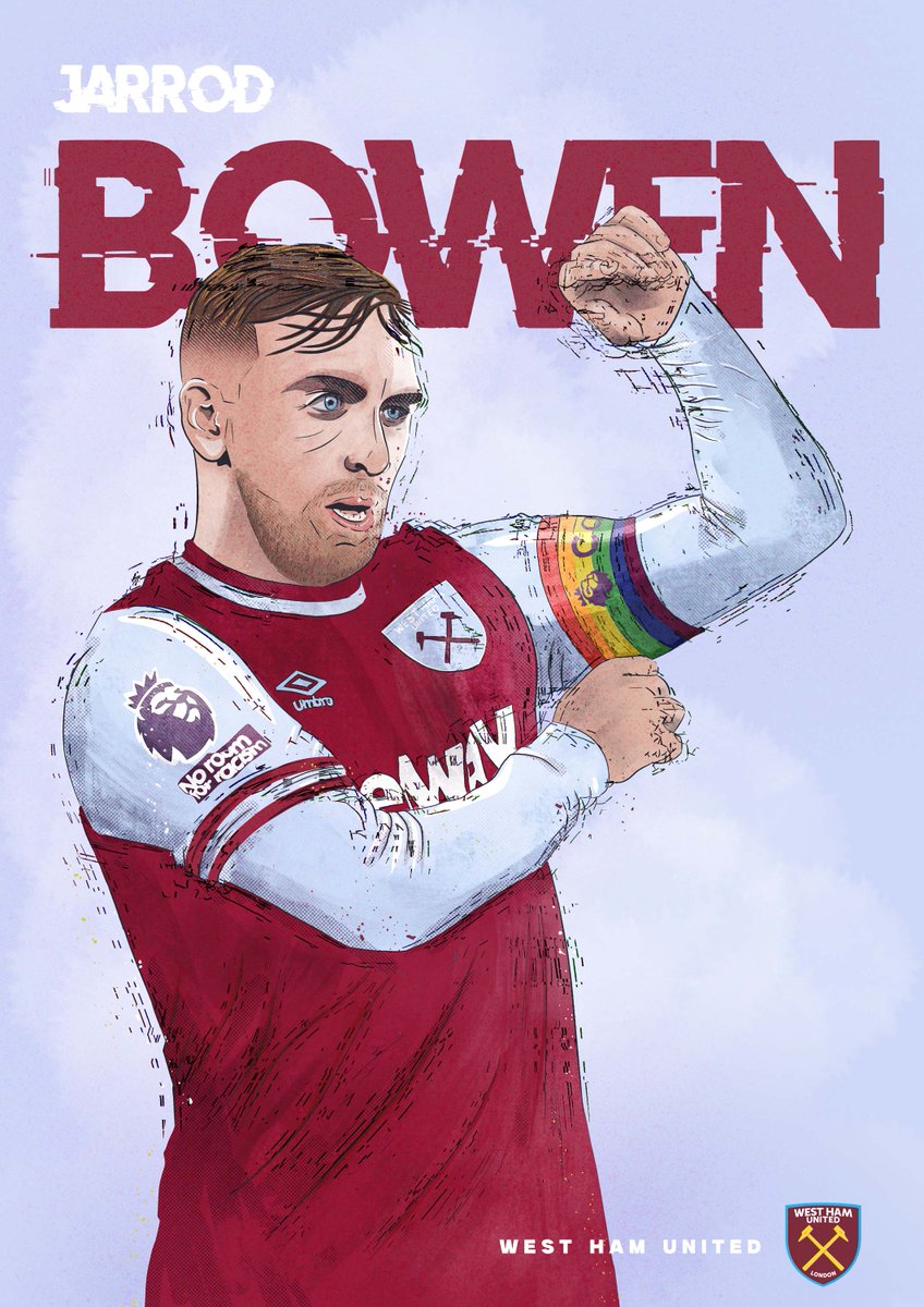 Hammers pride! ⚒️🔵🔴 Illustrated Bowen for <a href="/WestHam/">West Ham United</a>. West Ham fans, does this do him justice? #WHUFC