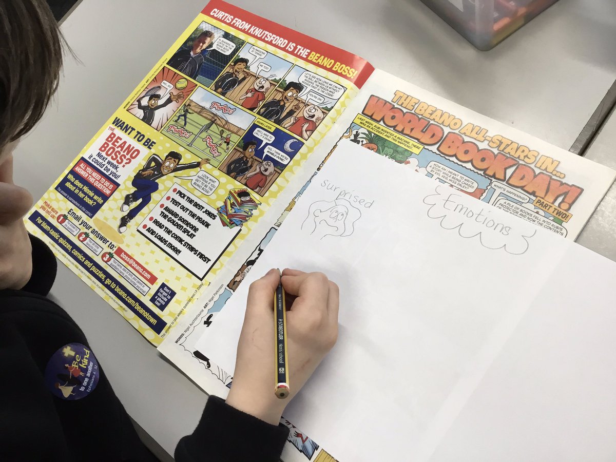 Today Y2 spent time looking through <a href="/BeanoOfficial/">Beano</a> comics and finding characters who showed a range of emotions. They carefully labelled the emotions they could see and then made their own emotions posters to share with others #mentalhealthweek #knowyourselfgrowyourself