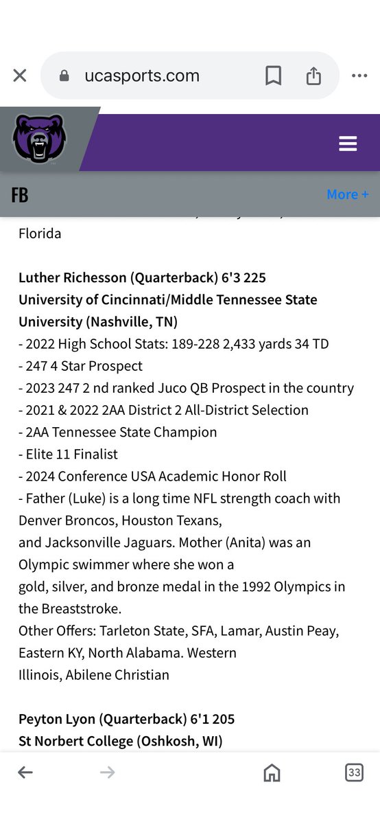 CONWAY, Ark. _ The University of Central Arkansas football program announced 38 new student-athletes on Wednesday at a National Signing Day reception at Buffalo

Source: University of Central Arkansas Athletics

search.app/6NJZw4mh9ZsZRB…
