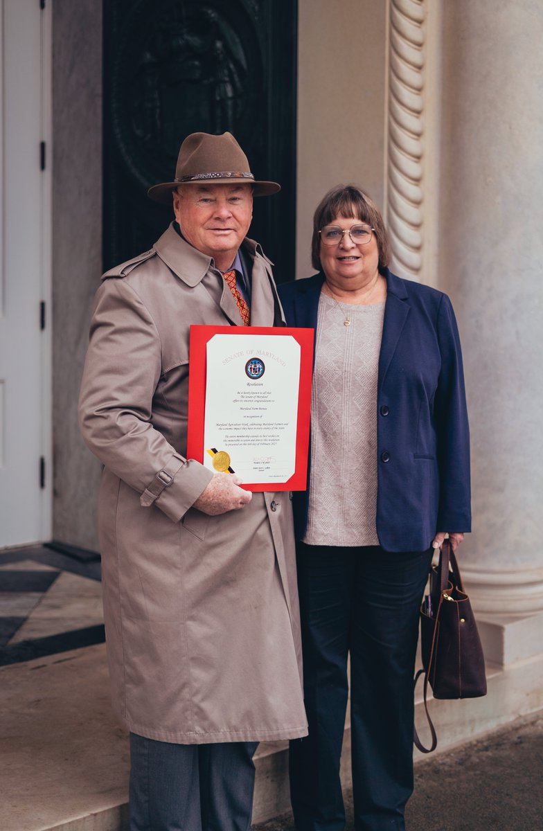 Maryland Farm Bureau (@farmbureaumd) on Twitter photo This morning, the Maryland Senate unanimously passed <a href="/SenatorGallion/">Jason Gallion</a>'s resolution honoring Maryland Farm Bureau during #MarylandAgWeek!
Md. Farm Bureau President Jamie Raley and <a href="/dcachicken/">Delmarva Chicken Association</a> President Mary Lou Brown were on hand to accept the resolution. This morning, the Maryland Senate unanimously passed <a href="/SenatorGallion/">Jason Gallion</a>'s resolution honoring Maryland Farm Bureau during #MarylandAgWeek!
Md. Farm Bureau President Jamie Raley and <a href="/dcachicken/">Delmarva Chicken Association</a> President Mary Lou Brown were on hand to accept the resolution.