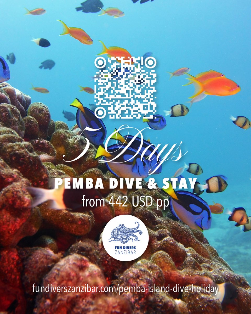 Exclusive Pemba Island Dive Holiday—With Fun Divers Zanzibar, your local PADI Dive Resort · 5 days from 442 USD · Limited spots available · Book now: fundiverszanzibar.com/pemba-island-d…