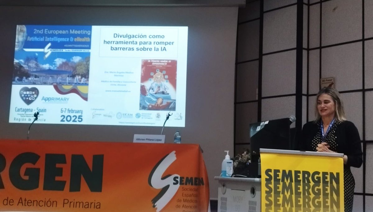 María Ángeles Medina (@magelesmedina) on Twitter photo Hoy en <a href="/Ticsemergen/">iSaluDigital Semergen</a> <a href="/SEMERGENap/">SEMERGEN | Médicos de AP #SEMERGEN25</a> he presentado mi “Pequeño Manual de Supervivencia” de #InteligenciaArtificial para profesionales sanitarios
Puedes descargarlo en manualiasalud.es (comprueba después si te llega a la bandeja de SPAM)
#EUNNTTSEMERGEN25 Hoy en <a href="/Ticsemergen/">iSaluDigital Semergen</a> <a href="/SEMERGENap/">SEMERGEN | Médicos de AP #SEMERGEN25</a> he presentado mi “Pequeño Manual de Supervivencia” de #InteligenciaArtificial para profesionales sanitarios
Puedes descargarlo en manualiasalud.es (comprueba después si te llega a la bandeja de SPAM)
#EUNNTTSEMERGEN25