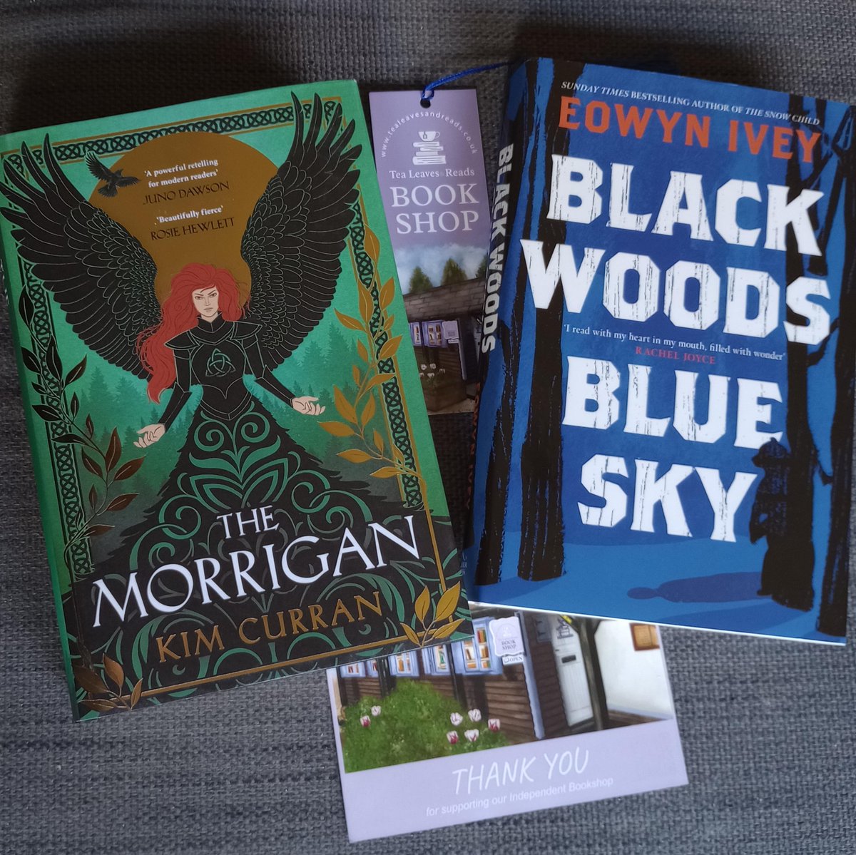 Kathryn Eastman (@katheastman) on Twitter photo Excited to get to both of these soon. It's publication day for Kim Curran's The Morrigan and publication week for <a href="/EowynIvey/">Eowyn Ivey</a>'s Black Woods Blue Sky. Thanks to <a href="/TeaLeaves_Reads/">Tea Leaves & Reads</a> for the beautifully wrapped books. Excited to get to both of these soon. It's publication day for Kim Curran's The Morrigan and publication week for <a href="/EowynIvey/">Eowyn Ivey</a>'s Black Woods Blue Sky. Thanks to <a href="/TeaLeaves_Reads/">Tea Leaves & Reads</a> for the beautifully wrapped books.