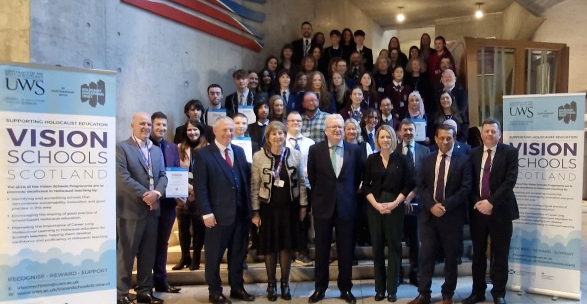 Alva Academy (@alvaacademy) on Twitter photo An absolute honour to be presented with our Level 2 Vision School renewal for Holocaust Education, becoming the first school to do so. A privilege to be in the company of other inspirational schools. A wonderful occasion at Scottish Parliament <a href="/VisionSchools/">Vision Schools</a> An absolute honour to be presented with our Level 2 Vision School renewal for Holocaust Education, becoming the first school to do so. A privilege to be in the company of other inspirational schools. A wonderful occasion at Scottish Parliament <a href="/VisionSchools/">Vision Schools</a>