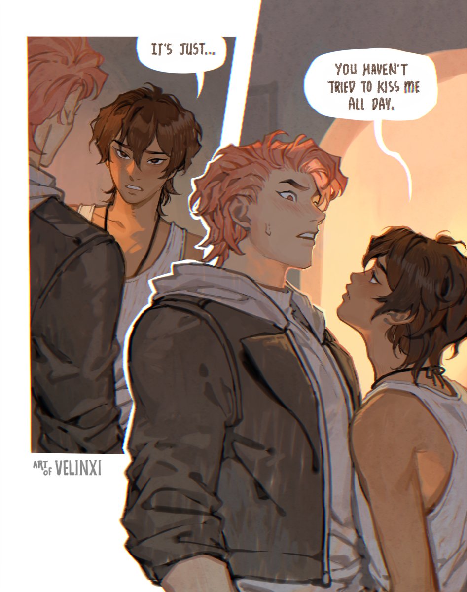 Hey to those that came for dragon lover art! Those OCs are part of a larger story I'm still writing, but in the meantime I invite you to read my ongoing webcomic Countdown to Countdown. It's also pretty gay and magical🌟

https://t.co/HdUsF7fTjK 