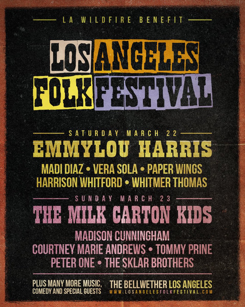 Emmylou Harris (@emmylousongbird) on Twitter photo Catch Emmylou at the <a href="/TheLAFolkFest/">LA Folk Festival</a> on Saturday March 22 at <a href="/TheBellwetherLA/">The Bellwether</a>! Grab your tickets here ticketmaster.com/venueartist/74… Catch Emmylou at the <a href="/TheLAFolkFest/">LA Folk Festival</a> on Saturday March 22 at <a href="/TheBellwetherLA/">The Bellwether</a>! Grab your tickets here ticketmaster.com/venueartist/74…