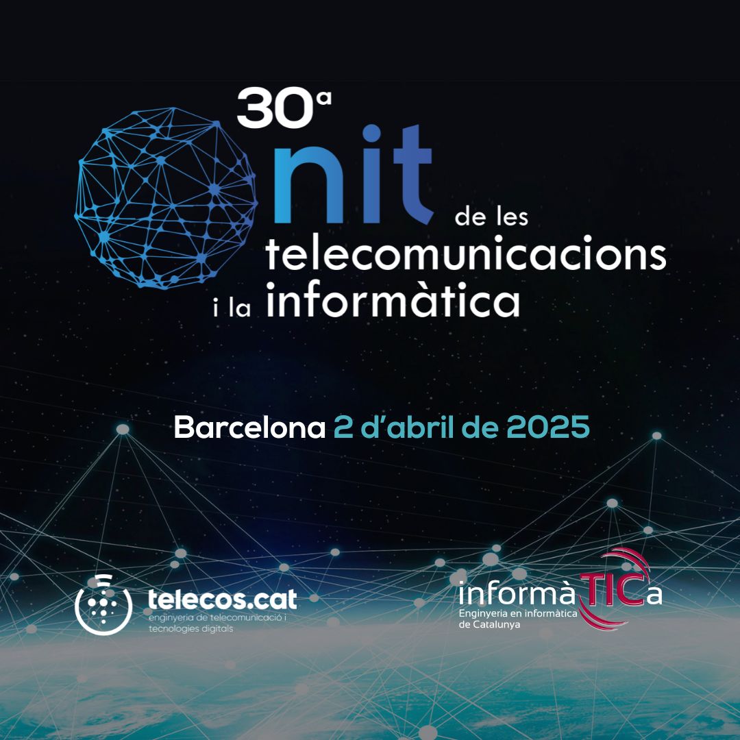 coetic's tweet photo. El 02/04/25 celebrarem la 30ª edició de #LaNit2025 de les Telecomunicacions i la #Informàtica.  Des del COETIC hi participem assistint i col·laborant en la difusió. Col·legiat/da, pots inscriure-t'hi amb un descompte. Demana'l a secretaria@coetic.cat https://t.co/dJStpbi1uH