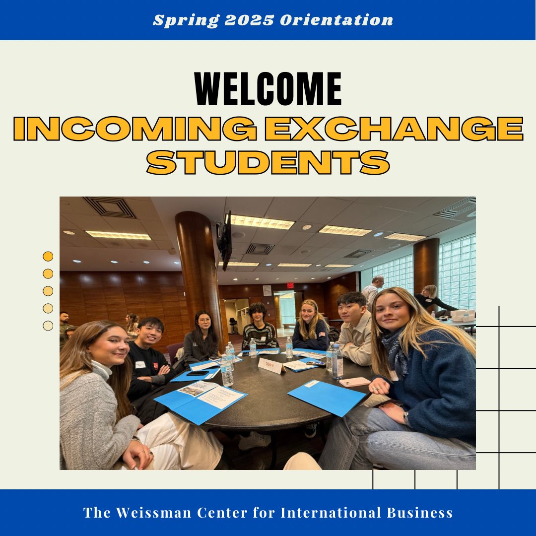 🌍✨ The Weissman Center for International Business hosted an orientation for our Spring 2025 incoming exchange students! ✨🌍
#baruch #zicklinschoolofbusiness