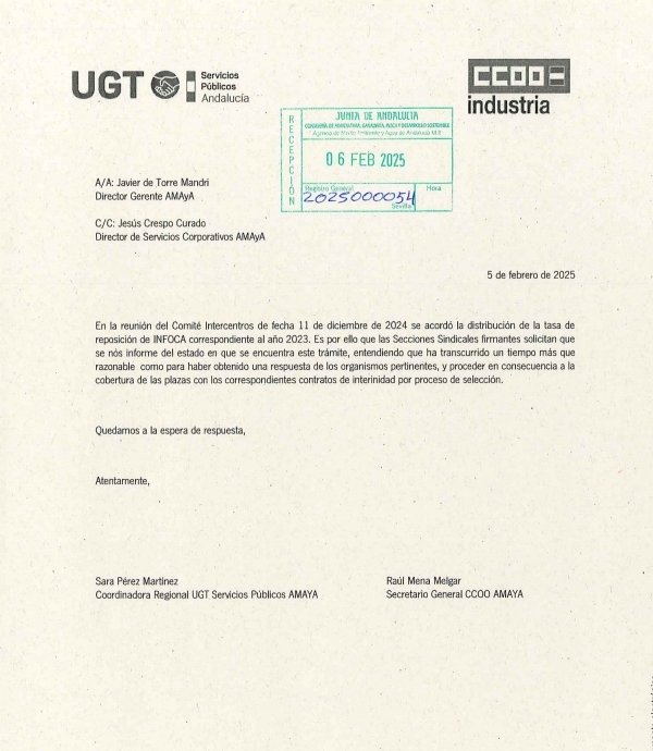 Escrito registrado en el día de hoy ¿qué pasa con la tasa de reposición? <a href="/AndaluciaAMAyA/">AMAyA</a> tan difícil es cumplir con lo que se acuerda?