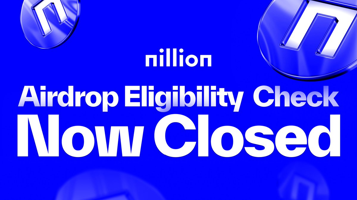 The Nillion airdrop eligibility checker is now closed.

Thank you to all those that claimed their eligibility.