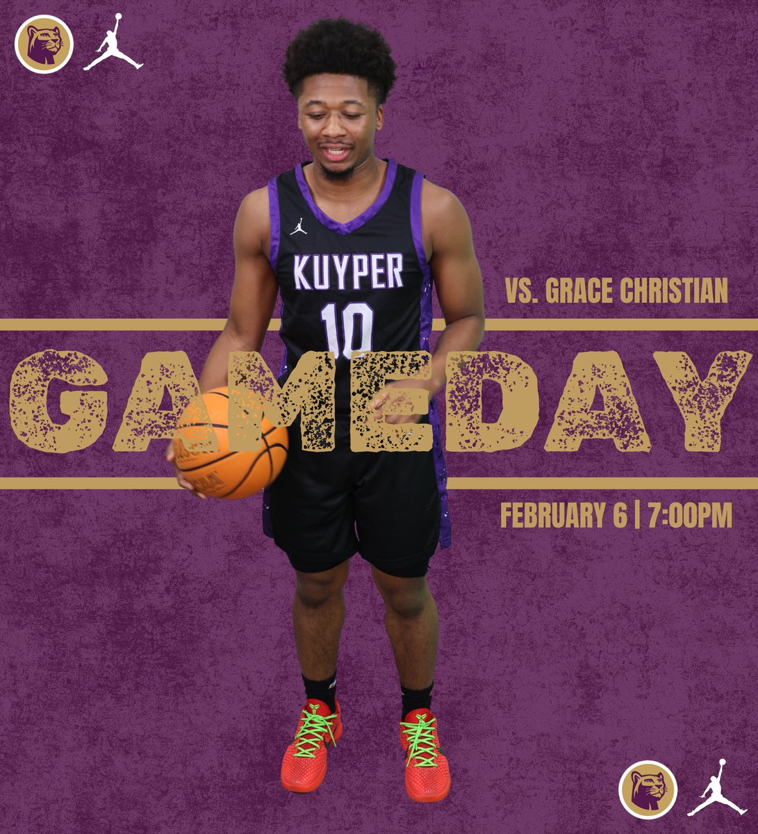 GAMEDAY at HOME for JV - Black and JV - Purple! 

JV - Black 🆚 Cornerstone JV at 5:00pm! 
JV - Purple 🆚 Grace Christian JV at 7:00pm! 

📺: youtube.com/@KuyperCollege…

#GoCougars