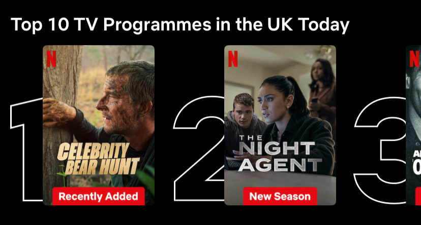 Celebrity Bear Hunt is officially the number 1 show on Netflix UK! 🙌

12 celebrities take on the ultimate challenge, outrunning legendary survival expert Bear Grylls in the heart of the Costa Rican jungle.

Stream on Netflix now to find out who will be crowned winner.
