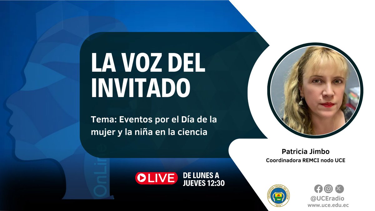 #ENTREVISTA
Según la OMS, el 30% de quienes investigan en todo el mundo son mujeres.
Para el 11 de febrero Día de la mujer y la niña en la ciencia, se organizaron varios eventos
🎙 uce.edu.ec