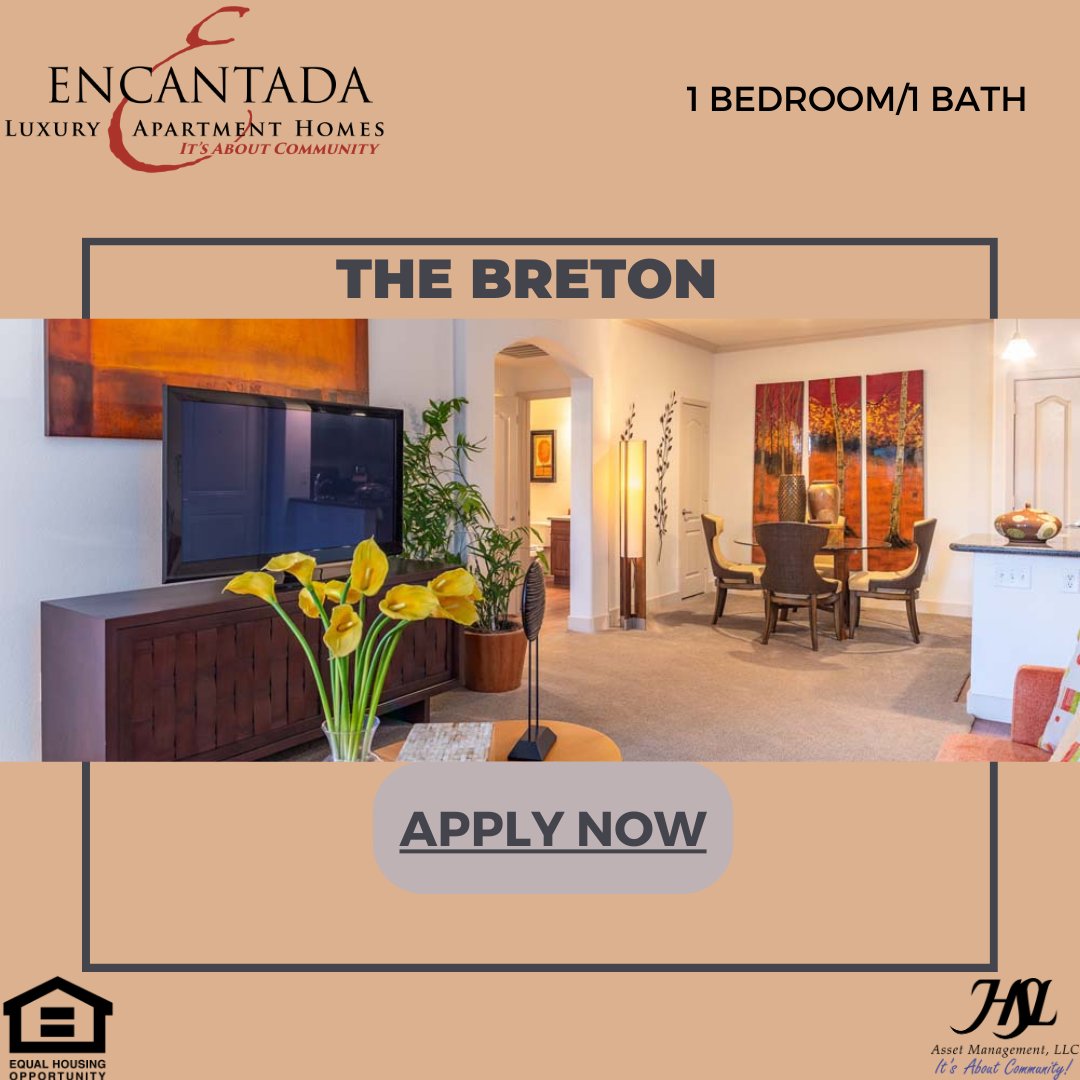 QueenCreekApts's tweet image. Limited availability alert at Encantada Queen Creek! 🌷 Secure your 1-bedroom apartment before they're all snatched up. Move in just in time for spring! 🏡 #apartmentliving #springmove. HSL Asset Management, LLC,
[Equal Housing Opportunity]